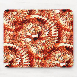 Tapis De Souris Répétition rustique de rosettes de corail rougeâtr