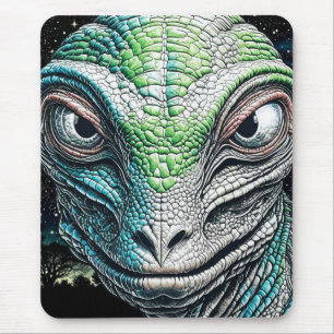 Tapis De Souris Reptilian Lizard Homme Alien Extraterrestre En cou