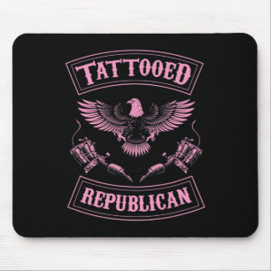 Tapis De Souris Républicain tatoué fier conservateur tatoué Améric