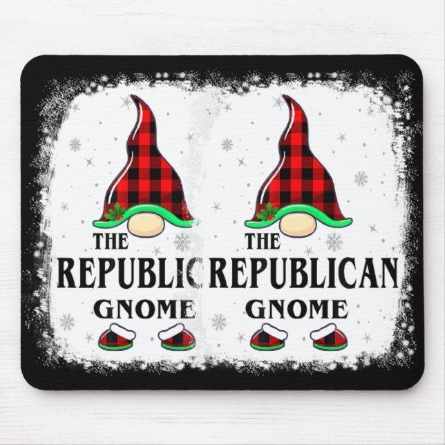 Tapis De Souris Republican Gnome Buffalo Plaid Matching Family Xma (Devant)
