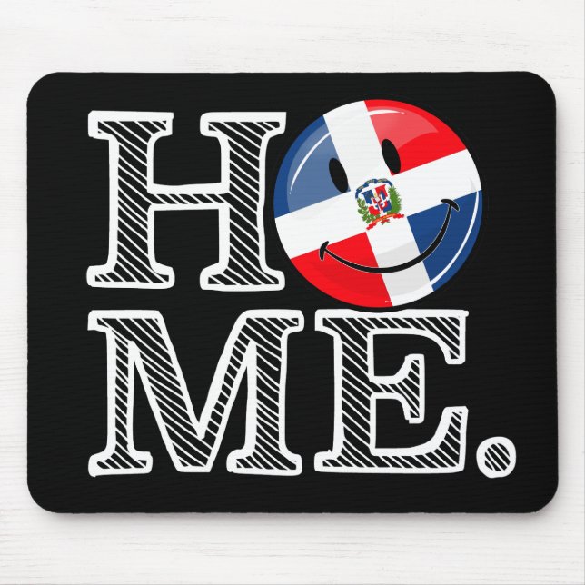 Tapis De Souris République Dominicaine Drapeau souriant Ménage (Devant)