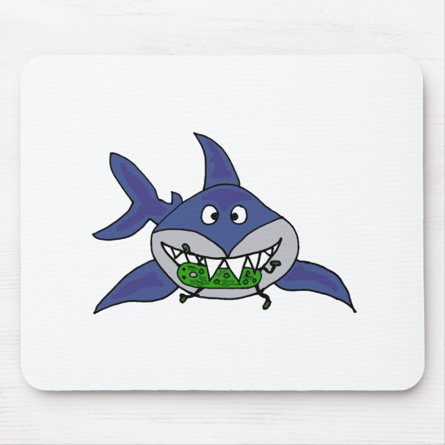 Tapis De Souris Requin drôle mangeant la bande dessinée d'homme de (Devant)