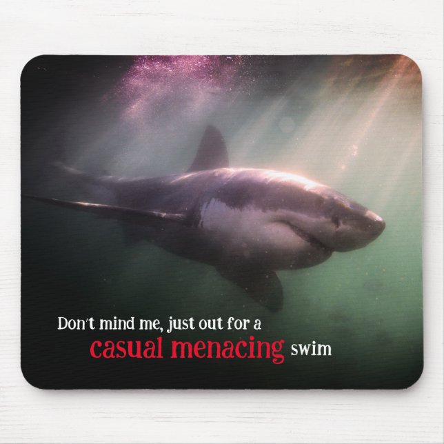 Tapis De Souris requin pointeur blanc sous l'eau (Devant)