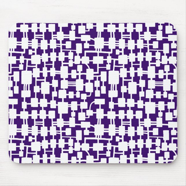 Tapis De Souris Réseau Abstrait - Blanc sur Violet foncé 330066 (Devant)