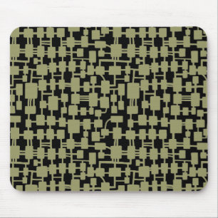 Tapis De Souris Réseau Abstrait - Khaki sur Noir