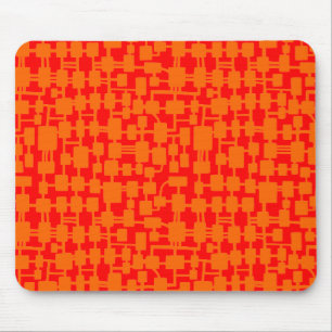 Tapis De Souris Réseau Abstrait - Orange sur Red FF0000
