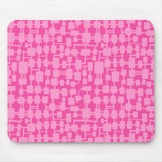 Tapis De Souris Réseau Abstrait - Rose sur Pale Crinson F749A1 (Devant)