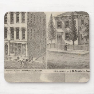 Tapis De Souris Résidence et moulin de Samuel Cade, Wabash Tp
