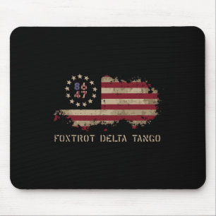 Tapis De Souris Résistez 8647 Foxtrot Delta Tango Drapeau USA Prot
