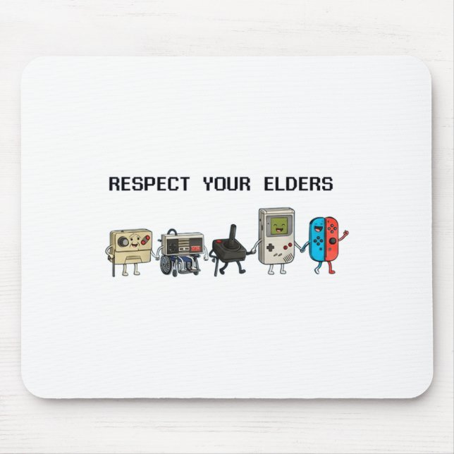 Tapis De Souris Respect Your Elders Retro Gaming Funny Gamer Contr (Devant)