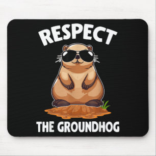 Tapis De Souris Respecter la marmotte amoureux de la marmotte jour