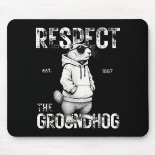 Tapis De Souris Respectez la marmotte drôle Woodchuck Hommes Rétro