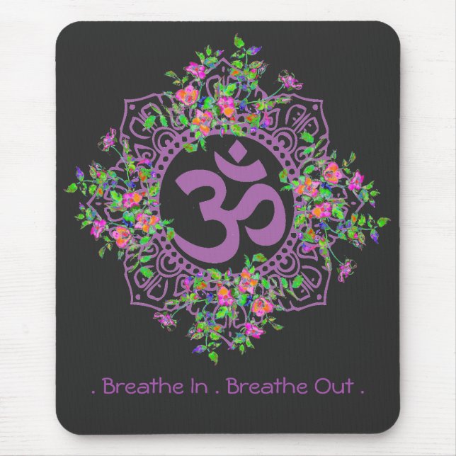 Tapis De Souris Respire dans - Respire dehors, zen, spirituel (Devant)