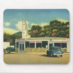 Tapis De Souris Restaurant Vintage, Diner de Drive-In des années 5
