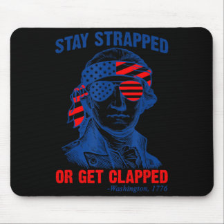 Tapis De Souris Restez Attachés Obtenez Frappés Drôle Drapeau Amér