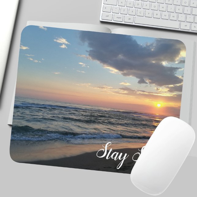 Tapis De Souris Restez en sécurité Photo texte personnalisé (Créateur téléchargé)