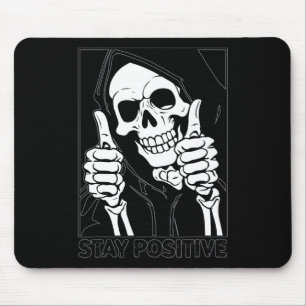 Tapis De Souris Restez positif Skeleton Grim Reaper Halloween
