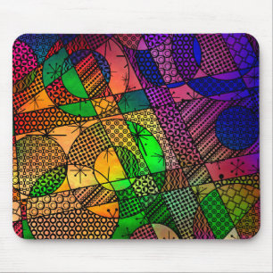 Tapis De Souris Résumé coloré avec des textures et des motifs