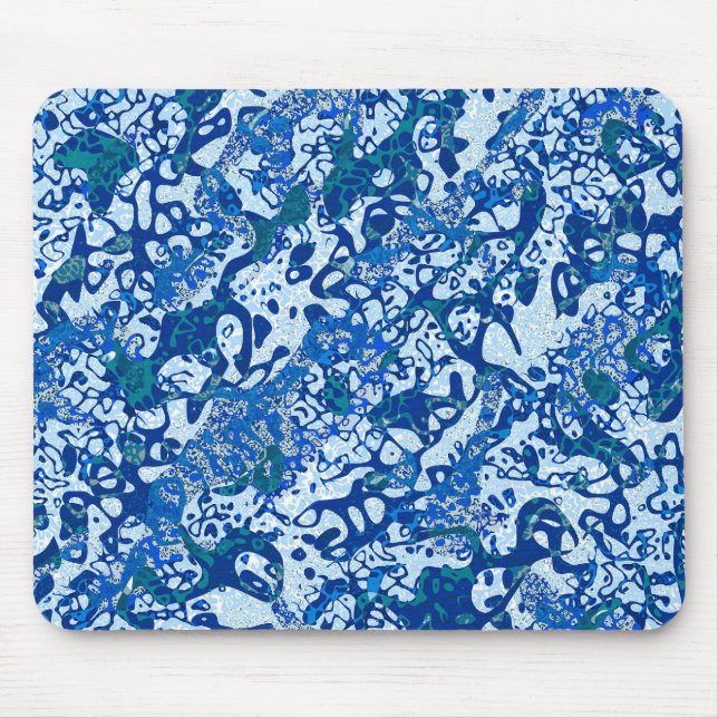 Tapis De Souris Résumé graphique en points bleus (Devant)