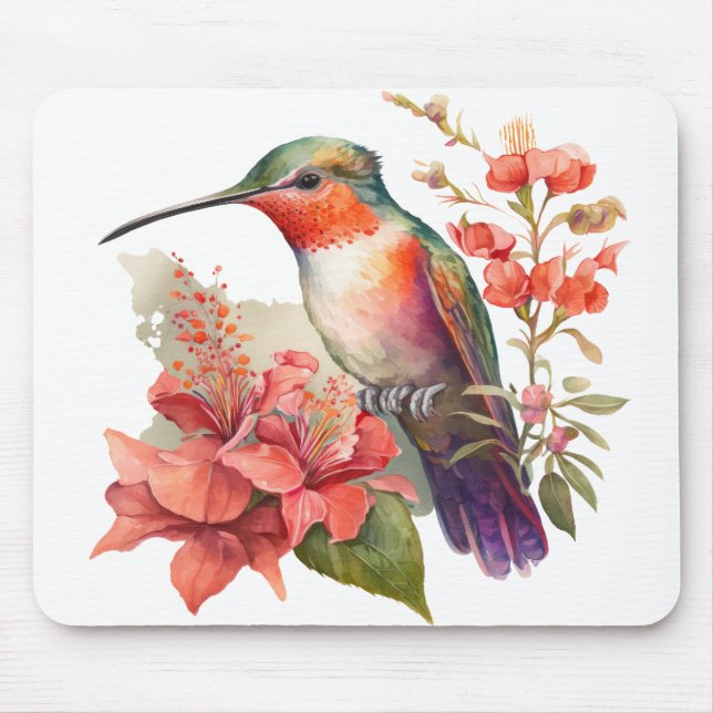 Tapis De Souris Retour à la nature Carton de souris des colibris (Devant)