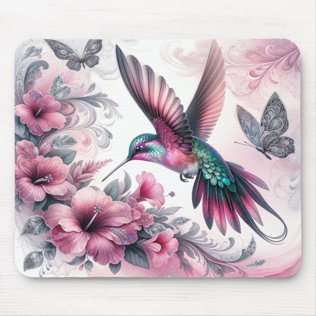 Tapis De Souris Retour à la nature Carton de souris des colibris (Devant)
