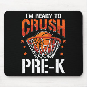 Tapis De Souris Retour À L'École Écrasage Pré-k Basketball Garçons