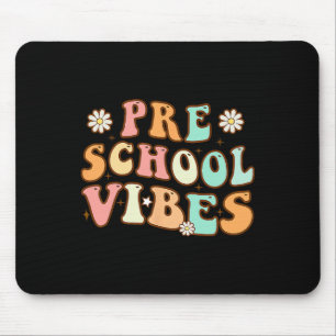 Tapis De Souris Retourner À L'École Vibes De La Préscolaire Retro 