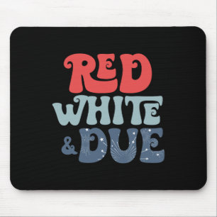 Tapis De Souris Retro 4 juillet Grossesse Faire-part Rouge Blanc