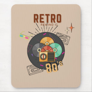 Tapis De Souris Retro 80s/90s Music CD Conception de capot