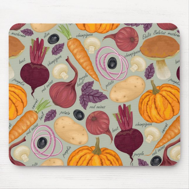 Tapis De Souris Rétro arrière - plan des légumes frais (Devant)