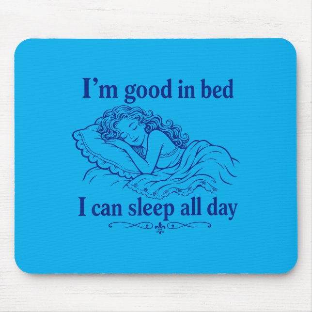 Tapis De Souris Retro Bien Au Lit Peut Dormir Jour Drôle De Sommei (Devant)
