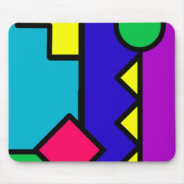 Tapis De Souris Rétro bloc de la couleur 80s (Devant)