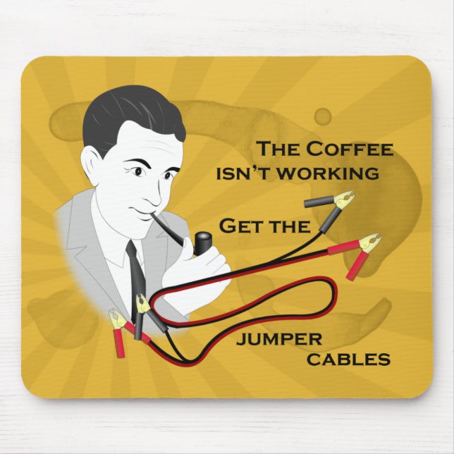 Tapis De Souris Rétro café drôle de papa indiquant Mousepad (Devant)