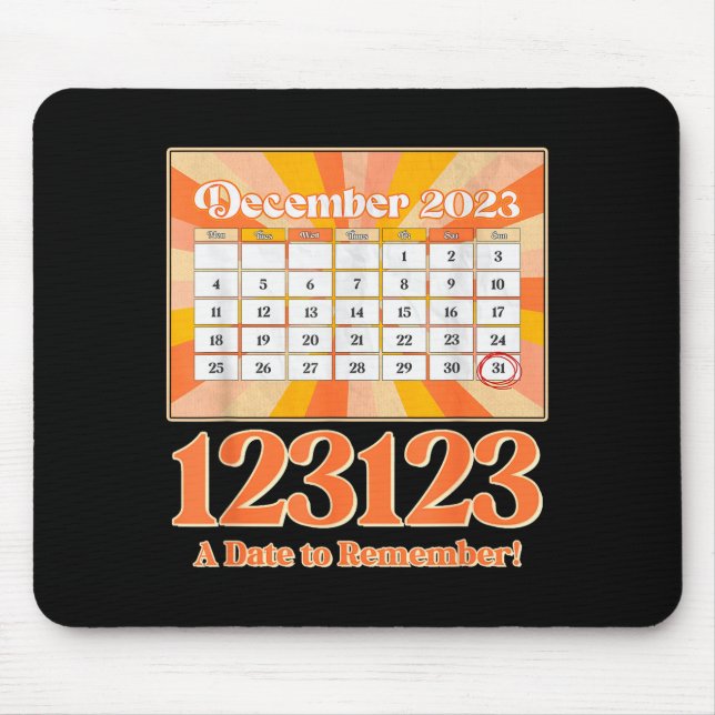 Tapis De Souris Retro Calendar_ Remember New Year's Eve 2023-24  (Devant)