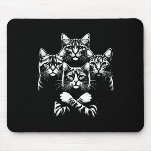 Tapis De Souris Retro Cat Rock Music Concert Band Men Kids Women F