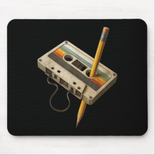 Tapis De Souris Rétro Cette Et Crayon Drôle 80s 90s Mixtape Nosta