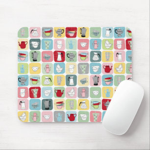 Tapis De Souris Retro Coffee Pots and Cups