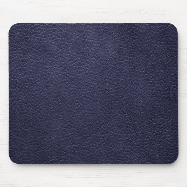 Tapis De Souris Rétro cuir fait sur commande de bleu marine (Devant)