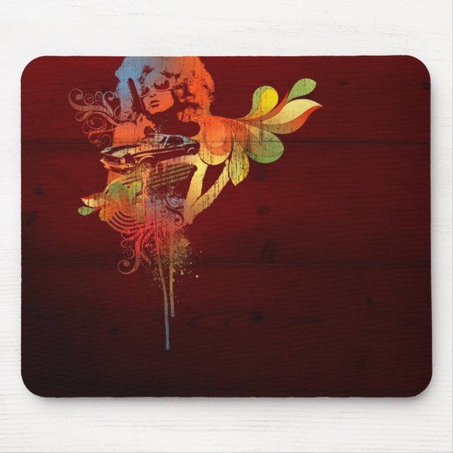 Tapis De Souris rétro dame (Devant)