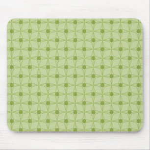 Tapis De Souris Retro Dotted Star Mousepad, Olive Green