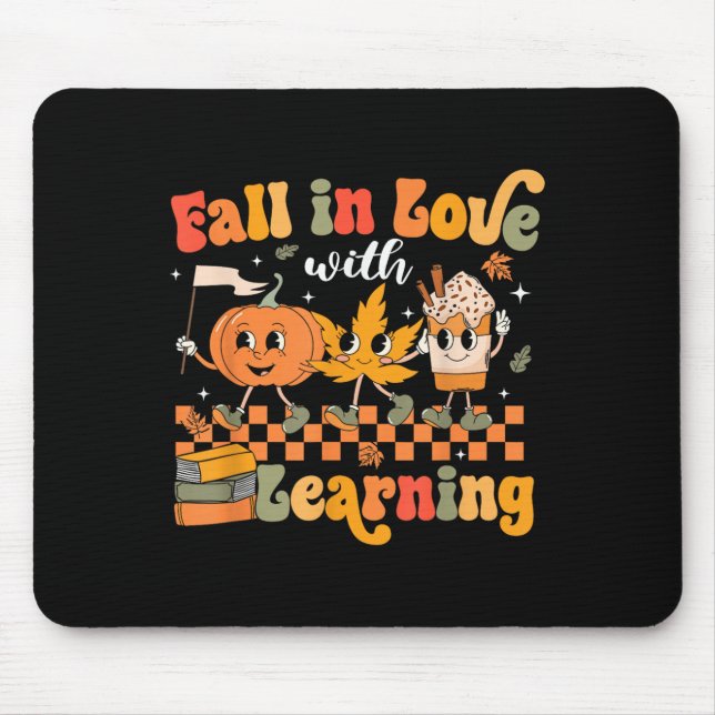 Tapis De Souris Retro Fall In Love Avec Apprentissage Automne Citr (Devant)