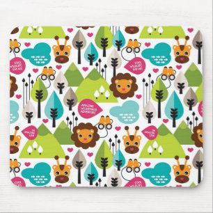 Tapis De Souris rétro faune de lion de safari d'enfants
