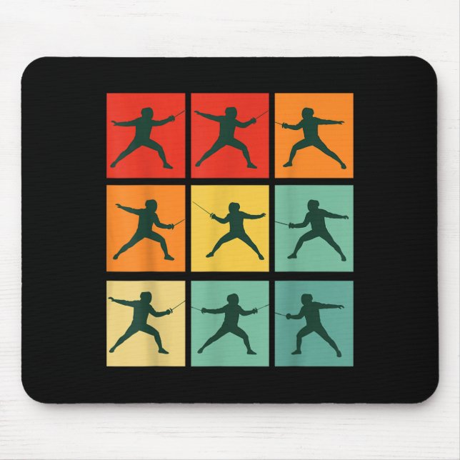 Tapis De Souris Retro Fencing For Christmas Srty Fencer Athlete  (Devant)