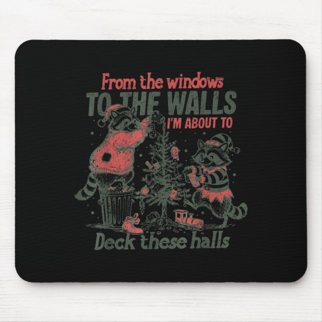 Tapis De Souris Retro From The Windows To The Walls Funny Raccoon  (Devant)