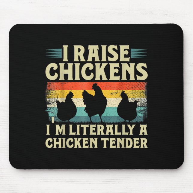 Tapis De Souris Retro Funny Chicken Lover Gift – I Raise Chickens  (Devant)