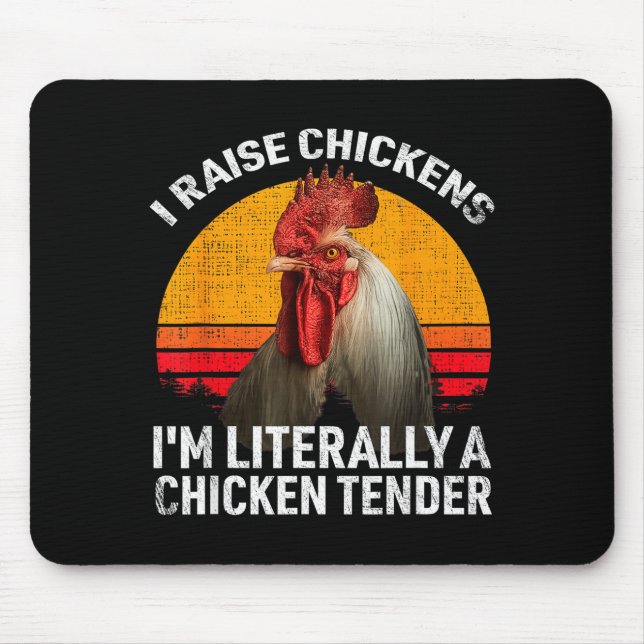 Tapis De Souris Retro Funny Chicken Lover Gift – I Raise Chickens  (Devant)
