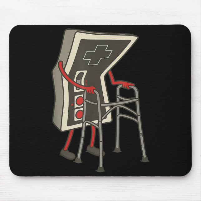 Tapis De Souris Retro Gaming Controller Old Gamer With Walker Funn (Devant)