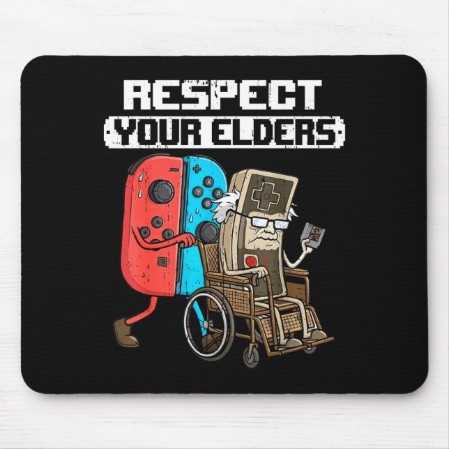 Tapis De Souris Retro Gaming Funny Gamer Controller 80s Respect Yo (Devant)