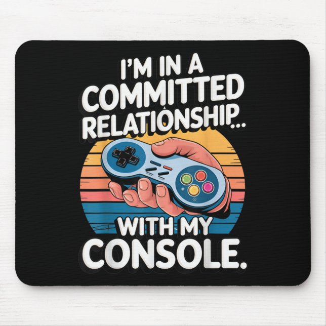 Tapis De Souris Retro Gaming Relationship Funny Gamer Console Love (Devant)