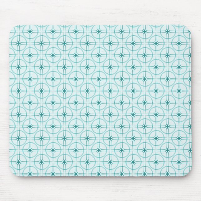 Tapis De Souris Rétro Glam Mousepad, Turquoise (Devant)